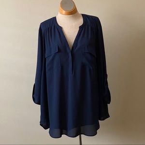Navy Blue Blouse